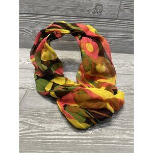 Vintage Groovy 70s Beard Neck Cowl Scarf Head Wrap Bandanna 100% Silk Japan